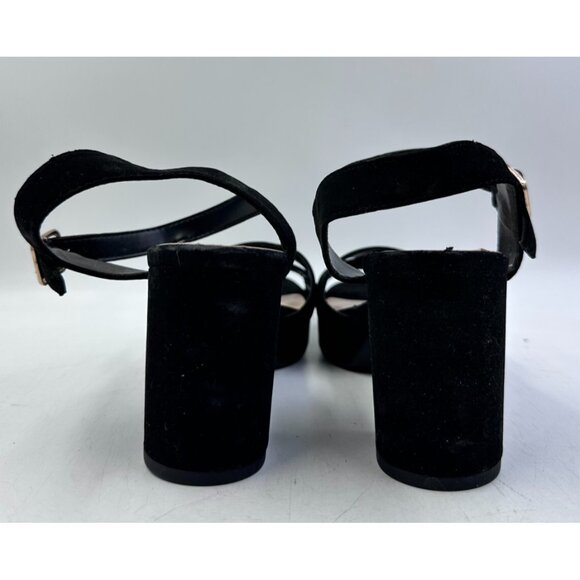 Delicious Womens Ladies Black Strappy Platform Pumps Shoes Heels Sz 7.5 - Picture 5 of 8